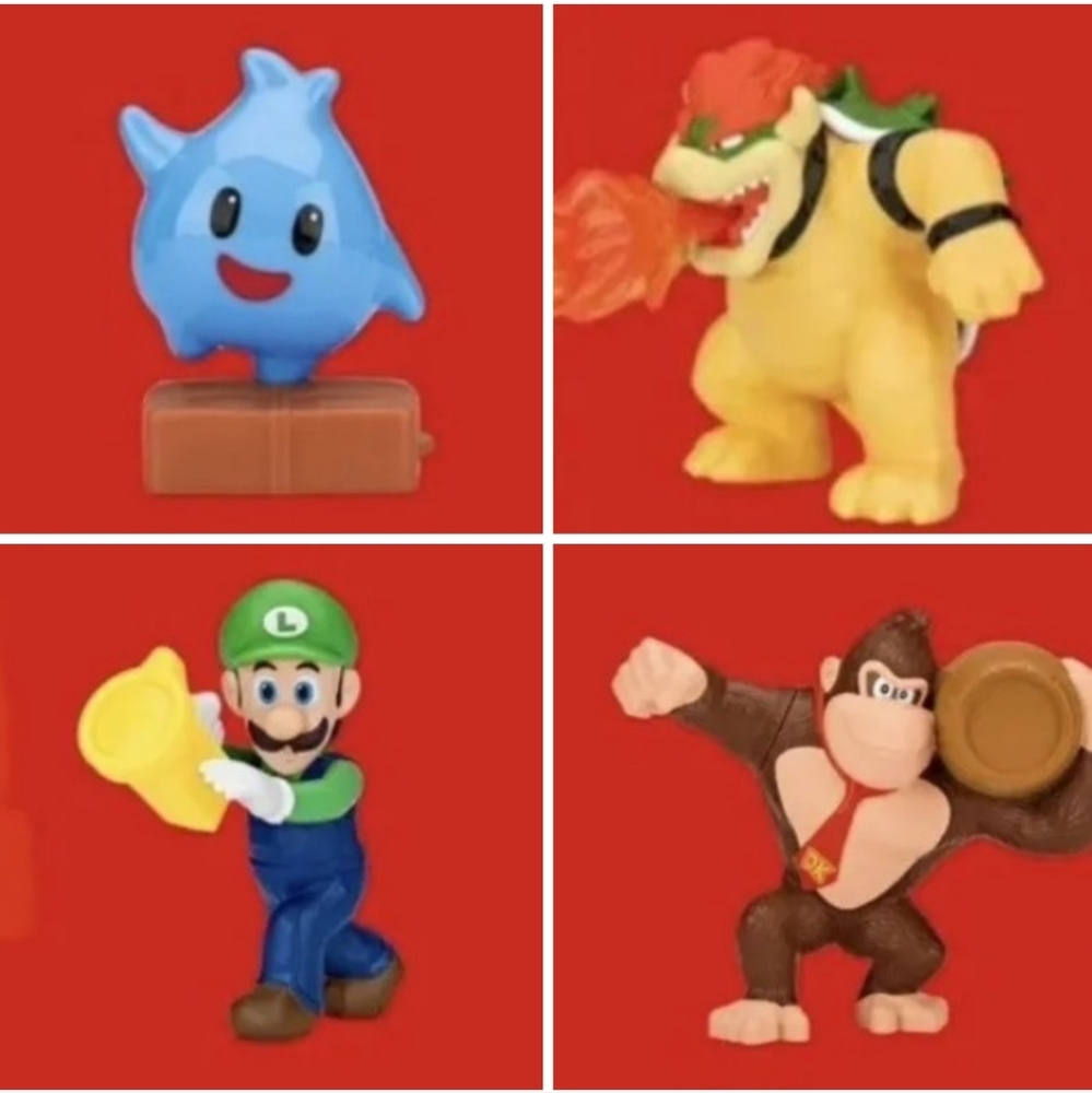 4 SUPER MARIO BROS Movie McDonalds Canada 2023 Happy Meal Toys. NEW IN PACKAGE!